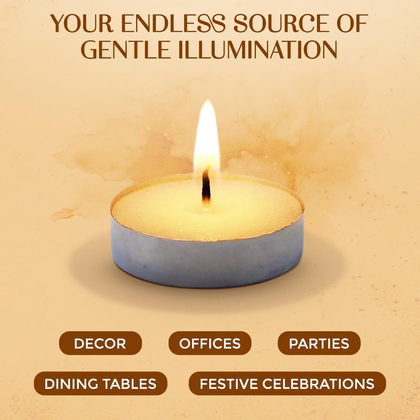 Welburn Veda&Co® Wax Tealight Candles for Home Decor, Offices,Parties,Dining & Special Occasions | Pack of 100-Unscented | 100% Fully Refined Paraffin Wax & Smokeless | Burns Upto 3 Hours (White)