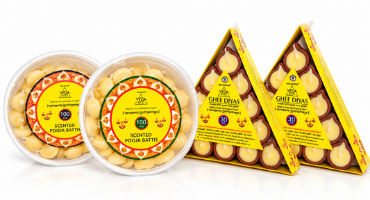 Ghee Diya (60pc) & Ghee Batti (200pc) Combo
