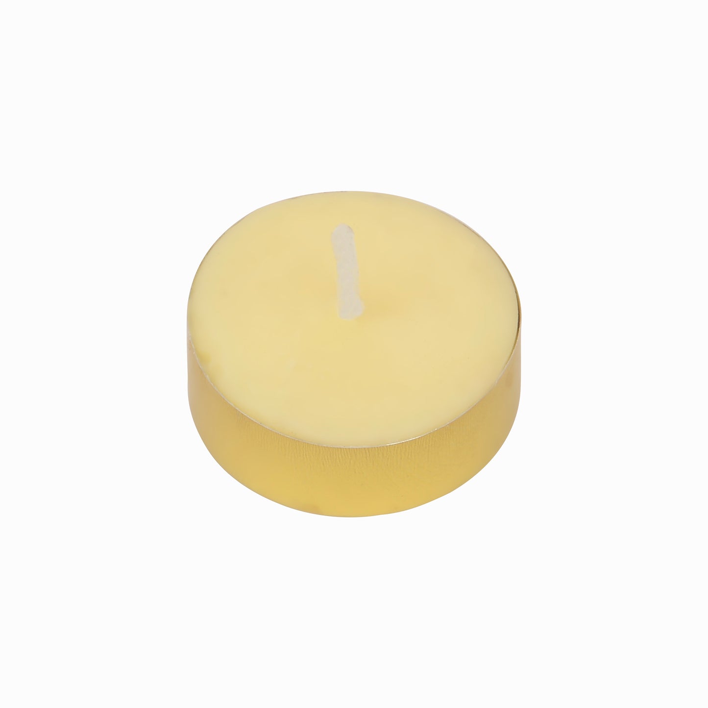 Pure cow ghee tealight candles in elegant gold cup for puja