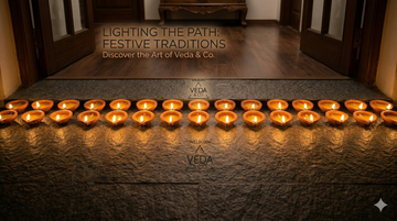 Multiple pure cow ghee clay diyas arranged in a row for a Diwali celebration — Veda & Co