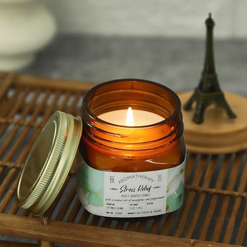 Welburn Veda&Co® Scented Wax Candle -Stress Relief | Aromatherapy Jar Candle for Home Decor | Enhance Your Mood | Enhance Your Space with Soothing Scents (35 Hours Burn Time, 141gm),