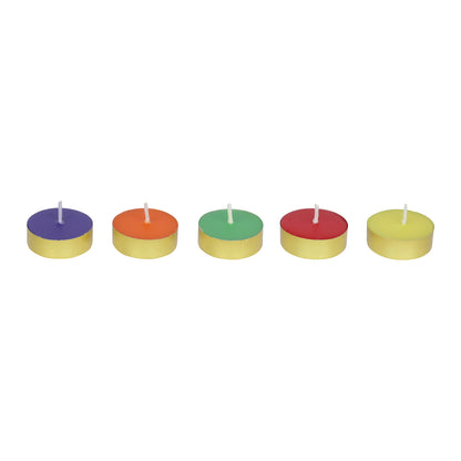 Welburn Veda&Co® Pooja Scented Tealight Candles wih Temple Bells Fragrance | Upto 4 Hours Burning Time| Made with Deepam Oils & Natural Waxes for Home Temple, Offices & Special Occasions Multicolor