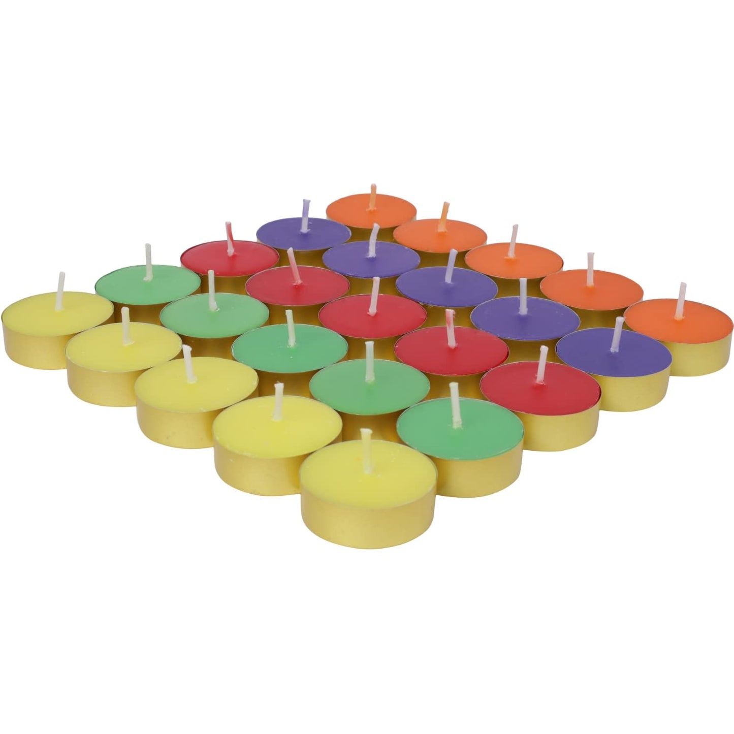 Welburn Veda&Co® Pooja Scented Tealight Candles wih Temple Bells Fragrance | Upto 4 Hours Burning Time| Made with Deepam Oils & Natural Waxes for Home Temple, Offices & Special Occasions Multicolor