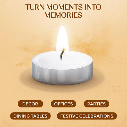 Welburn Veda&Co® Wax Unscented Tealight Candles Pack of 50 for Diwali Decoration | Long Burning | Paraffin Free & Smokeless | Candles for Home Decor, Offices,Parties,Dining & Special Occasions