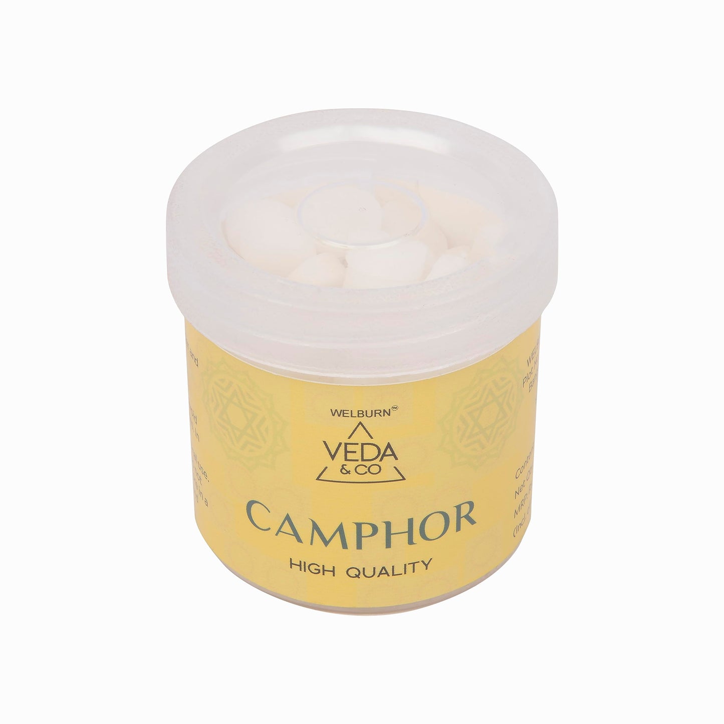 Welburn Veda&Co® Pure Camphor Tablets – 100 Pieces (Pack of 2) | Natural Kapoor for Puja & Hawan | Long-Lasting Camphor Tablets with Refreshing Aroma for Meditation, Spiritual Use & Home Fragrance