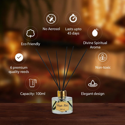 Welburn Veda&Co® Lavender Scented Reed Diffuser – 100ml | Includes 6 Free Reeds | Ready-to-Use Oil Blend | Fragrance That Inspires Positivity | Home & Office Décor