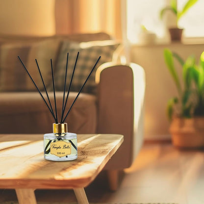 Welburn Veda&Co® Nagchampa Scented Reed Diffuser – 100ml | Includes 6 Free Reeds | Ready-to-Use Oil Blend | Fragrance That Inspires Positivity | Home & Office Décor