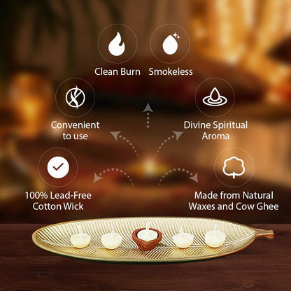 Welburn Veda&Co® Scented Batti for Puja(60 Pieces), Diya Batti with Cotton Wick, 30 Minutes Burning Time, Ghee Blended Ready to Use Diyas, Premium Puja Fragrance Two Month Pack, Home & Temple