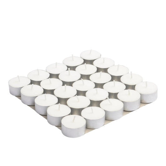 Welburn Veda&Co® Wax Unscented Tealight Candles Pack of 25 for Diwali Decoration | 5 Hours Burning Time | Paraffin Free & Smokeless | Candles for Home Decor, Offices & Special Occasions