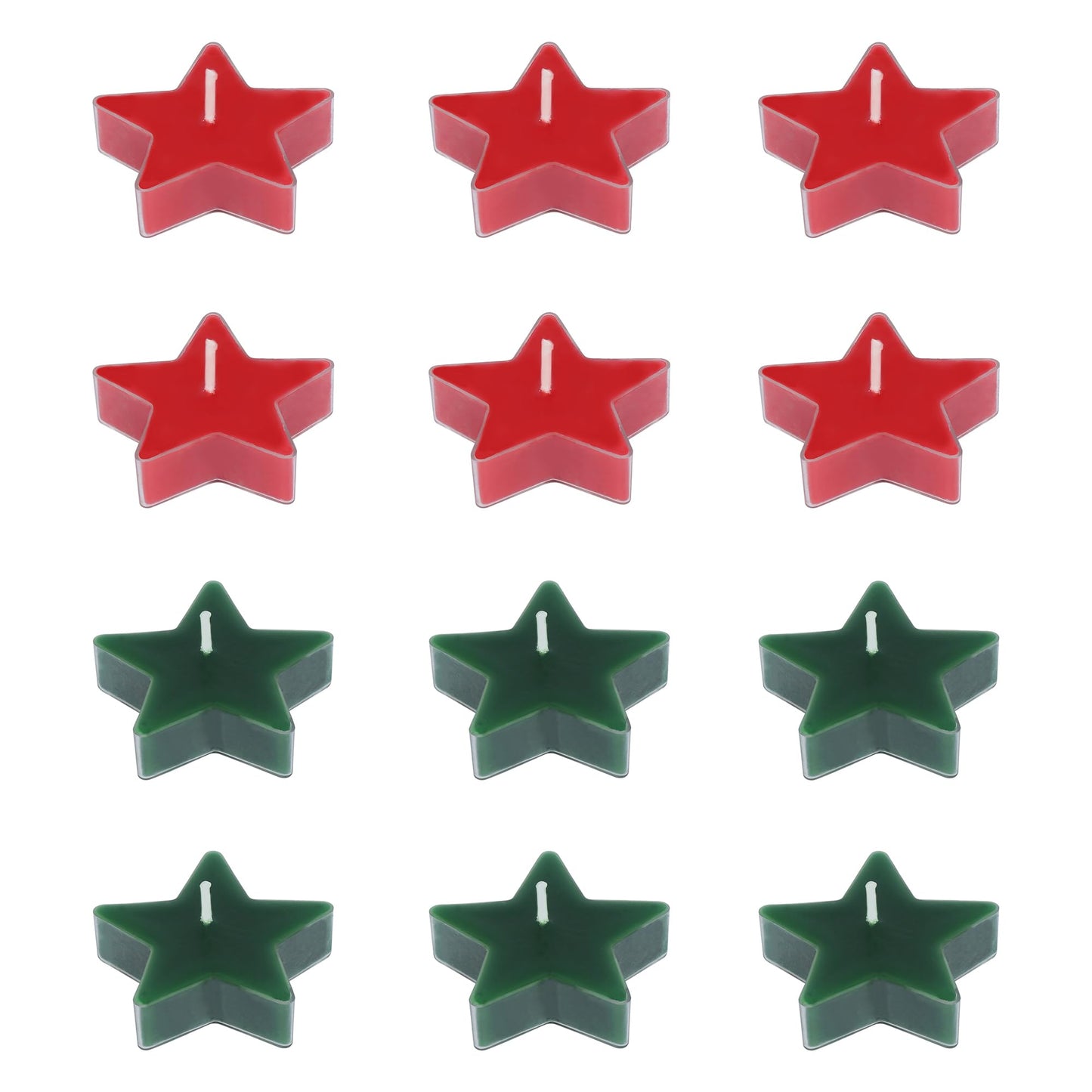 Welburn Veda&Co® Polycup Star Candles - Pack of 12 | Decoration Items | Scented Candles Set for Dinner, Home Decor, Ofiices | Burns Upto 3 Hr | Smokeless Candles