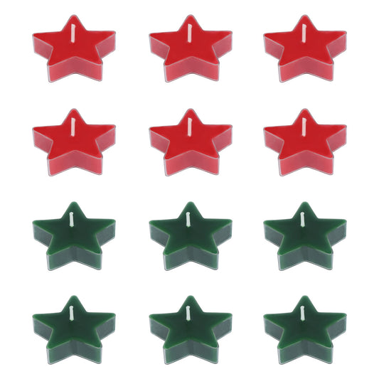 Welburn Veda&Co® Polycup Star Candles - Pack of 12 | Decoration Items | Scented Candles Set for Dinner, Home Decor, Ofiices | Burns Upto 3 Hr | Smokeless Candles