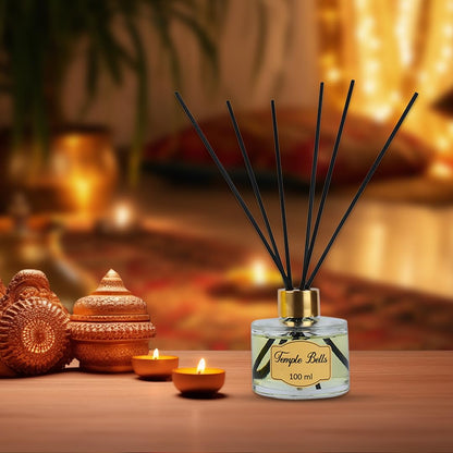 Welburn Veda&Co® Lavender Scented Reed Diffuser – 100ml | Includes 6 Free Reeds | Ready-to-Use Oil Blend | Fragrance That Inspires Positivity | Home & Office Décor