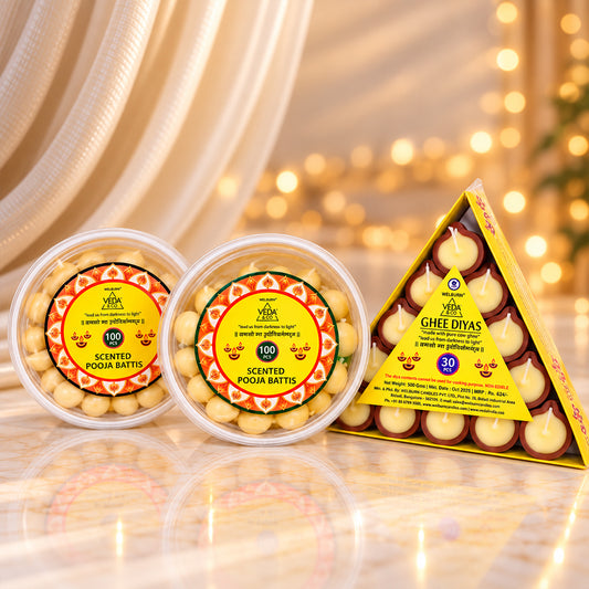 Ghee Diya (30pc) & Ghee Batti (200pc) Combo