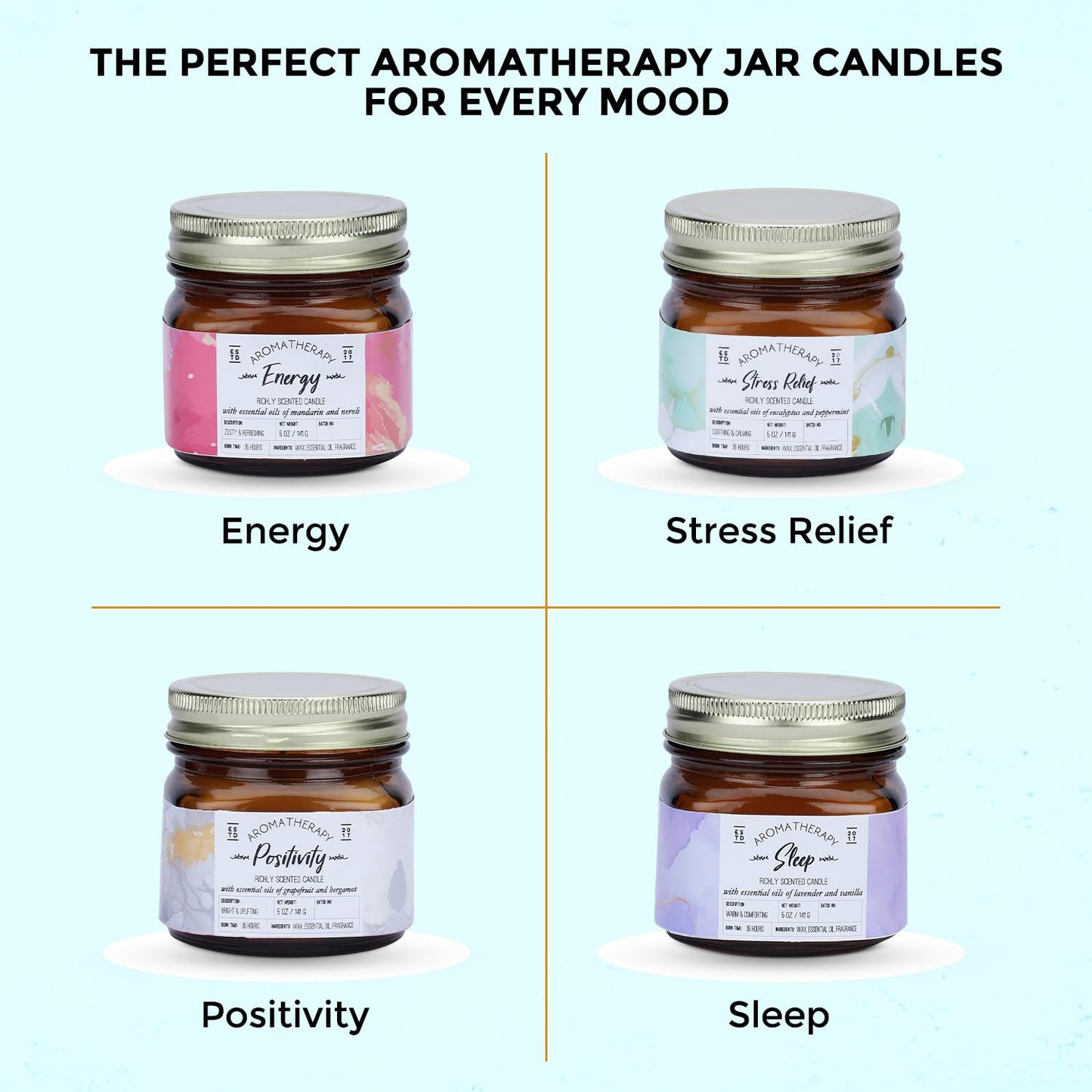 Welburn Veda&Co® Scented Wax Candle -Stress Relief | Aromatherapy Jar Candle for Home Decor | Enhance Your Mood | Enhance Your Space with Soothing Scents (35 Hours Burn Time, 141gm),