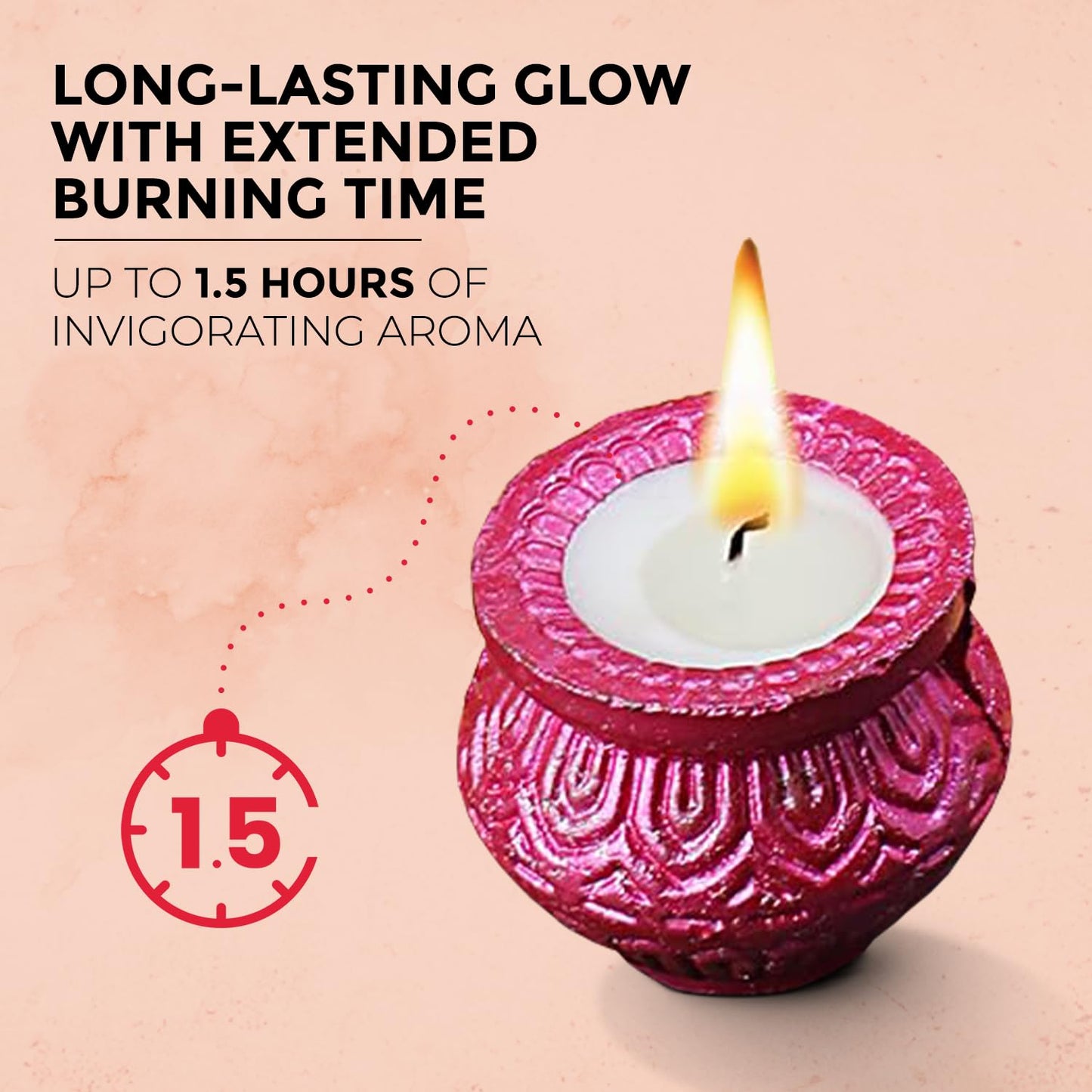 Welburn Veda&Co® Scented Decorative Matki Diya Set of 6 for Diwali Decoration & Puja | Upto 1.30hr Burning Time | Hand Painted Terracotta Clay Diya for Home Décor & Festive Gifting