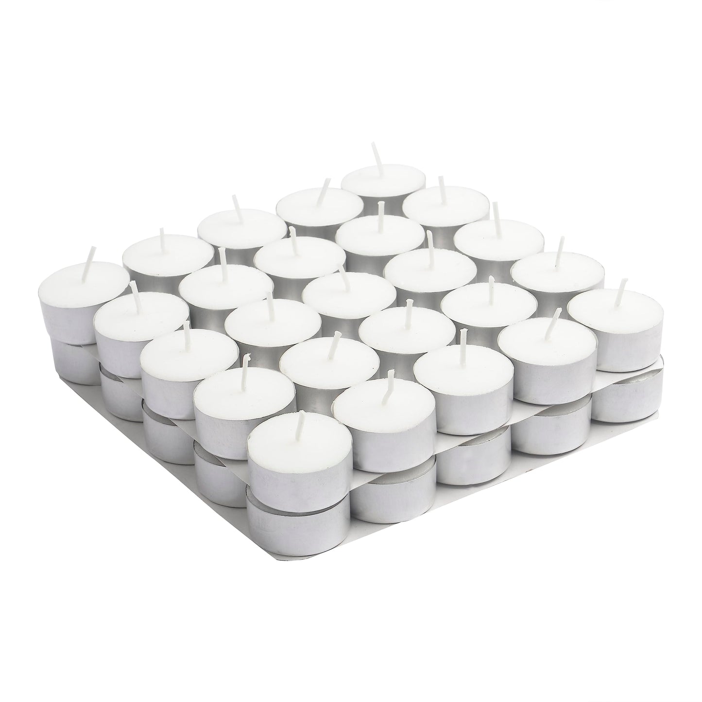 Welburn Veda&Co® Wax Unscented Tealight Candles Pack of 50 for Diwali Decoration | 5 Hours Burning Time | Paraffin Free & Smokeless | Candles for Home Decor, Offices & Special Occasions