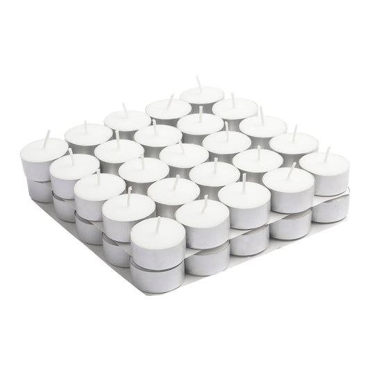 Welburn Veda&Co® Wax Unscented Tealight Candles Pack of 50 for Diwali Decoration | 5 Hours Burning Time | Paraffin Free & Smokeless | Candles for Home Decor, Offices & Special Occasions