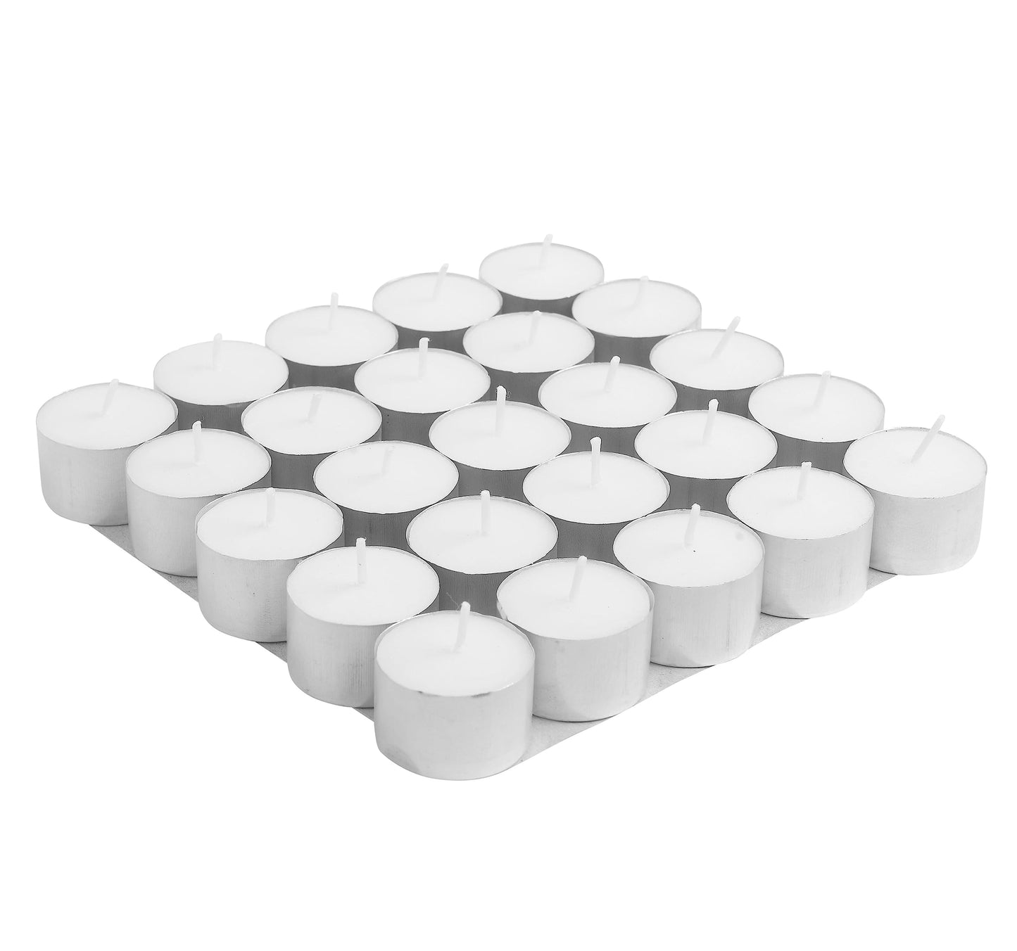 Welburn Veda&Co® Wax Unscented Tealight Candles Pack of 25 for Diwali Decoration | 8 Hours Burning Time | Paraffin Free & Smokeless | Candles for Home Decor, Offices& Special Occasions