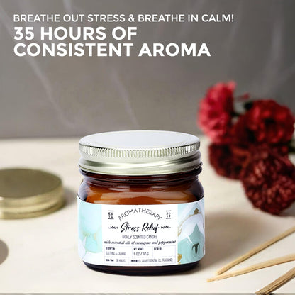 Welburn Veda&Co® Scented Wax Candle -Stress Relief | Aromatherapy Jar Candle for Home Decor | Enhance Your Mood | Enhance Your Space with Soothing Scents (35 Hours Burn Time, 141gm),