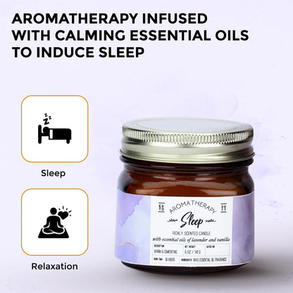 Welburn Veda&Co® Scented Wax Candle - Induces Sleep | Aromatherapy Jar Candle for Home Decor | Enhance Your Mood | Enhance Your Space with Soothing Scents (35 Hours Burn Time, 141gm),