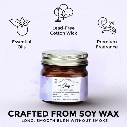 Welburn Veda&Co® Scented Wax Candle - Induces Sleep | Aromatherapy Jar Candle for Home Decor | Enhance Your Mood | Enhance Your Space with Soothing Scents (35 Hours Burn Time, 141gm),