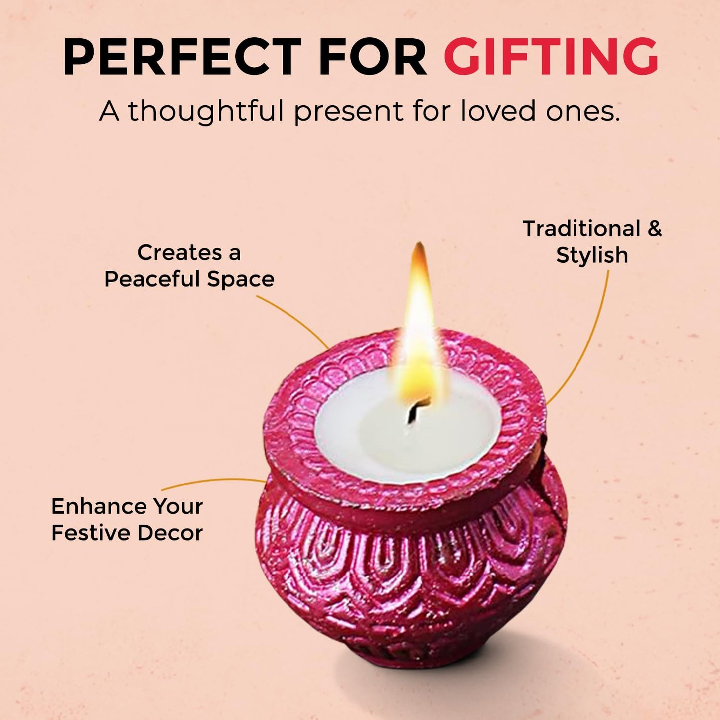 Welburn Veda&Co® Scented Decorative Matki Diya Set of 6 for Diwali Decoration & Puja | Upto 1.30hr Burning Time | Hand Painted Terracotta Clay Diya for Home Décor & Festive Gifting