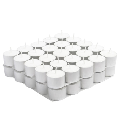 Welburn Veda&Co® Wax Unscented Tealight Candles Pack of 50 for Diwali Decoration | 8 Hours Burning Time | Paraffin Free & Smokeless | Candles for Home Decor, Offices & Special Occasions