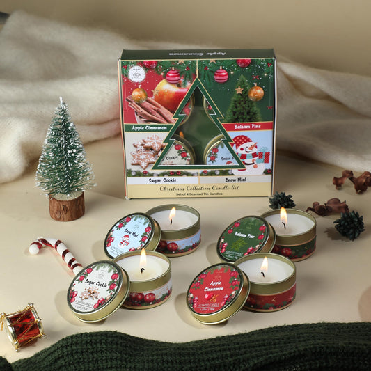 Welburn Veda&Co® Mini Tin Candles for Gift | Set of 4 Burns 7 Hr | Scented Aromatic Fragrance Candles | Scented Tin Candles for Gifting & Home Décor | Gift Ideas for Couple