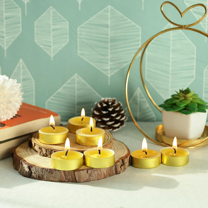 Ghee Tealight Candles, Gold Cup (Pack of 25)