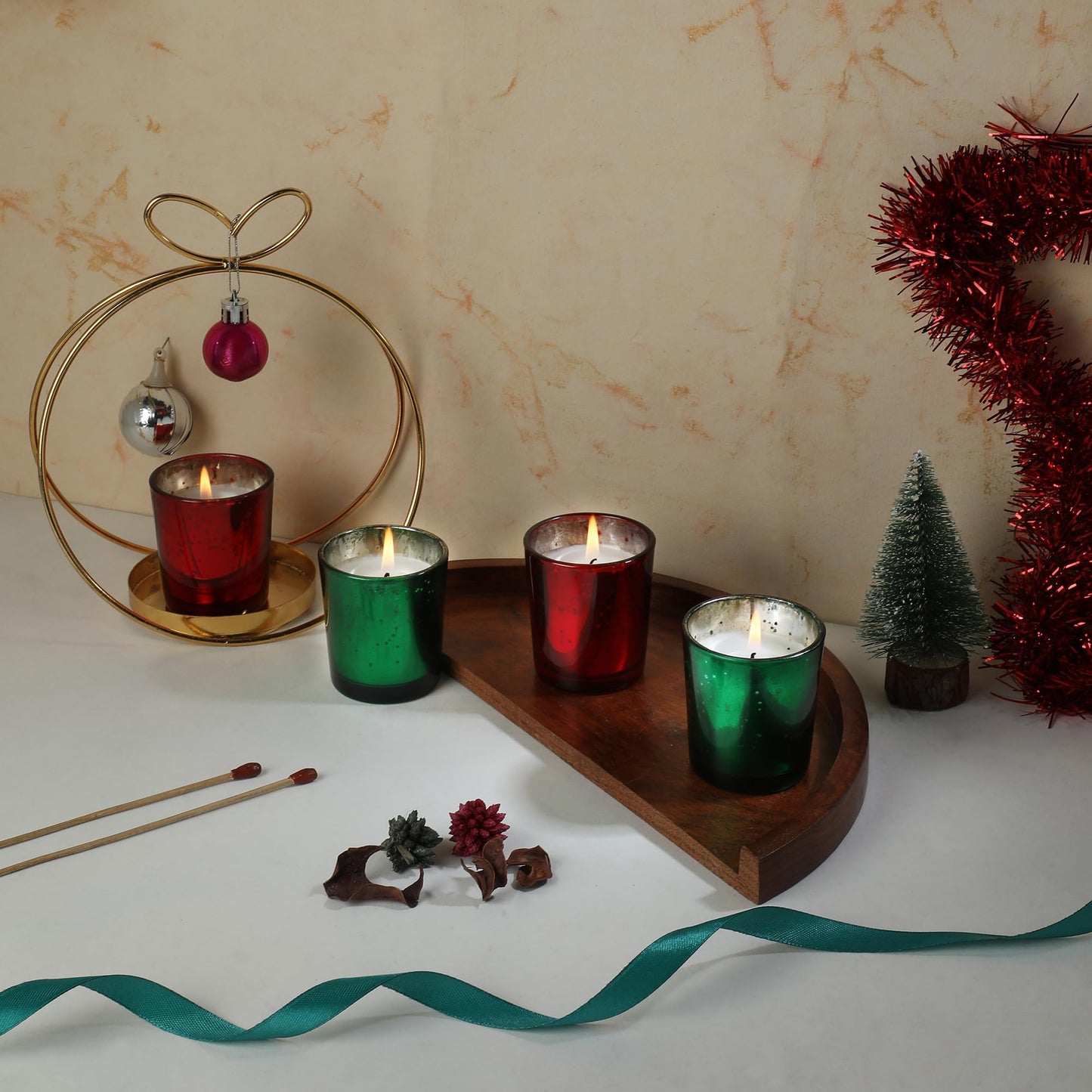 Welburn Veda&Co® Poured Votive Scented Candles – Pack of 4 | 15-Hour Burn | 100% Refined Paraffin Wax | Smokeless | Perfect for Home, Office & Gift Décor
