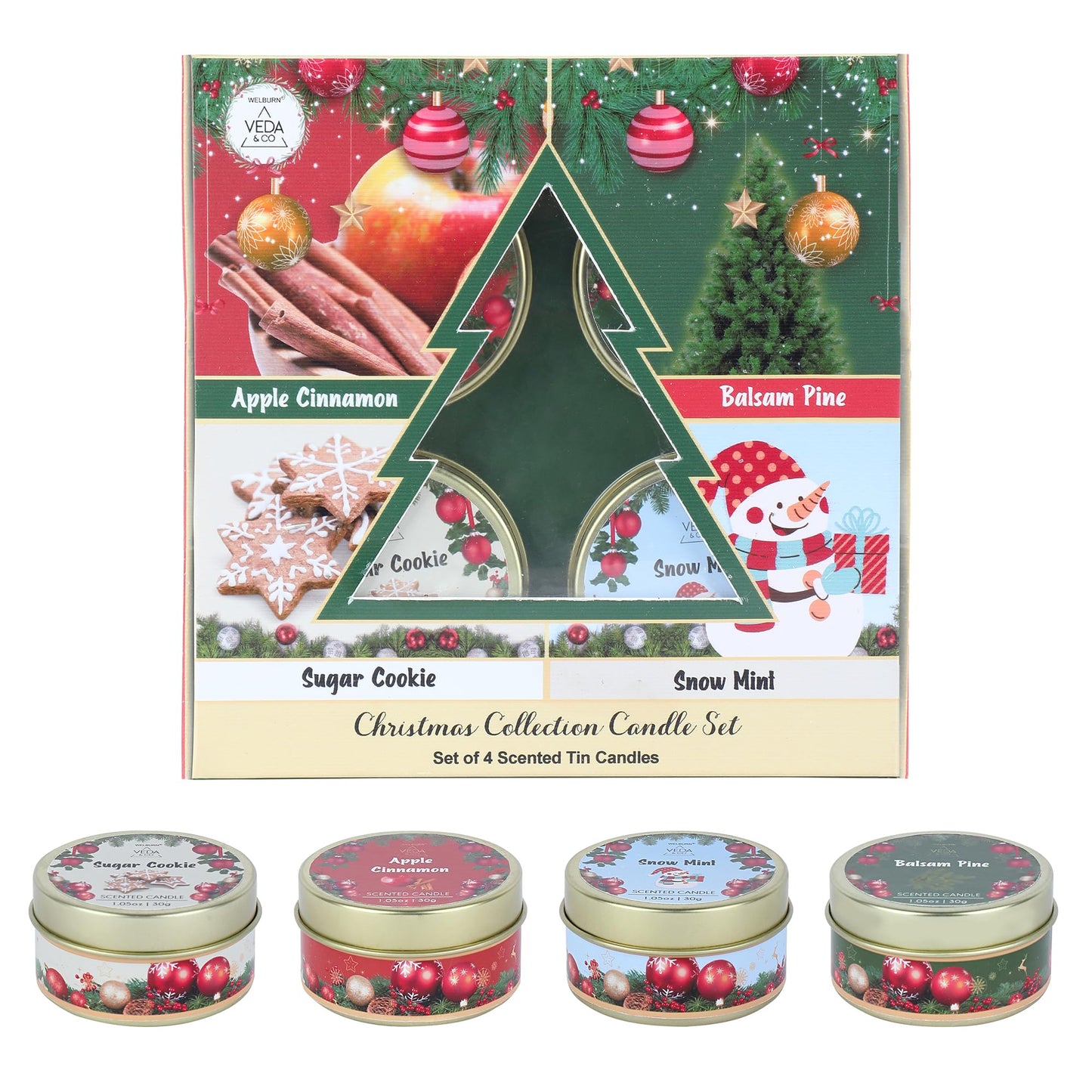 Welburn Veda&Co® Mini Tin Candles for Gift | Set of 4 Burns 7 Hr | Scented Aromatic Fragrance Candles | Scented Tin Candles for Gifting & Home Décor | Gift Ideas for Couple