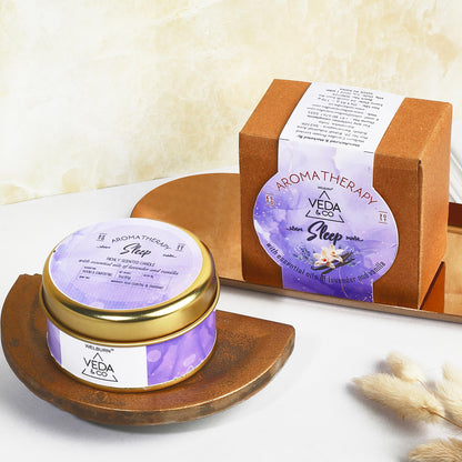 Welburn Veda&Co® Scented Wax Candle (85gm, 15 Hr Burn Time) | Aromatherapy Travel Tin Candle | Soy Wax | Induces Sleep & Relaxation | Stress Relief Candle for Bedroom, Meditation & Home Décor