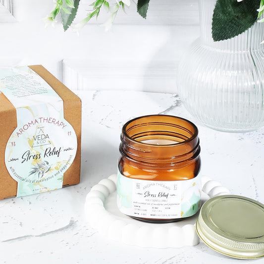 Welburn Veda&Co® Scented Wax Candle -Stress Relief | Aromatherapy Jar Candle for Home Decor | Enhance Your Mood | Enhance Your Space with Soothing Scents (35 Hours Burn Time, 141gm),