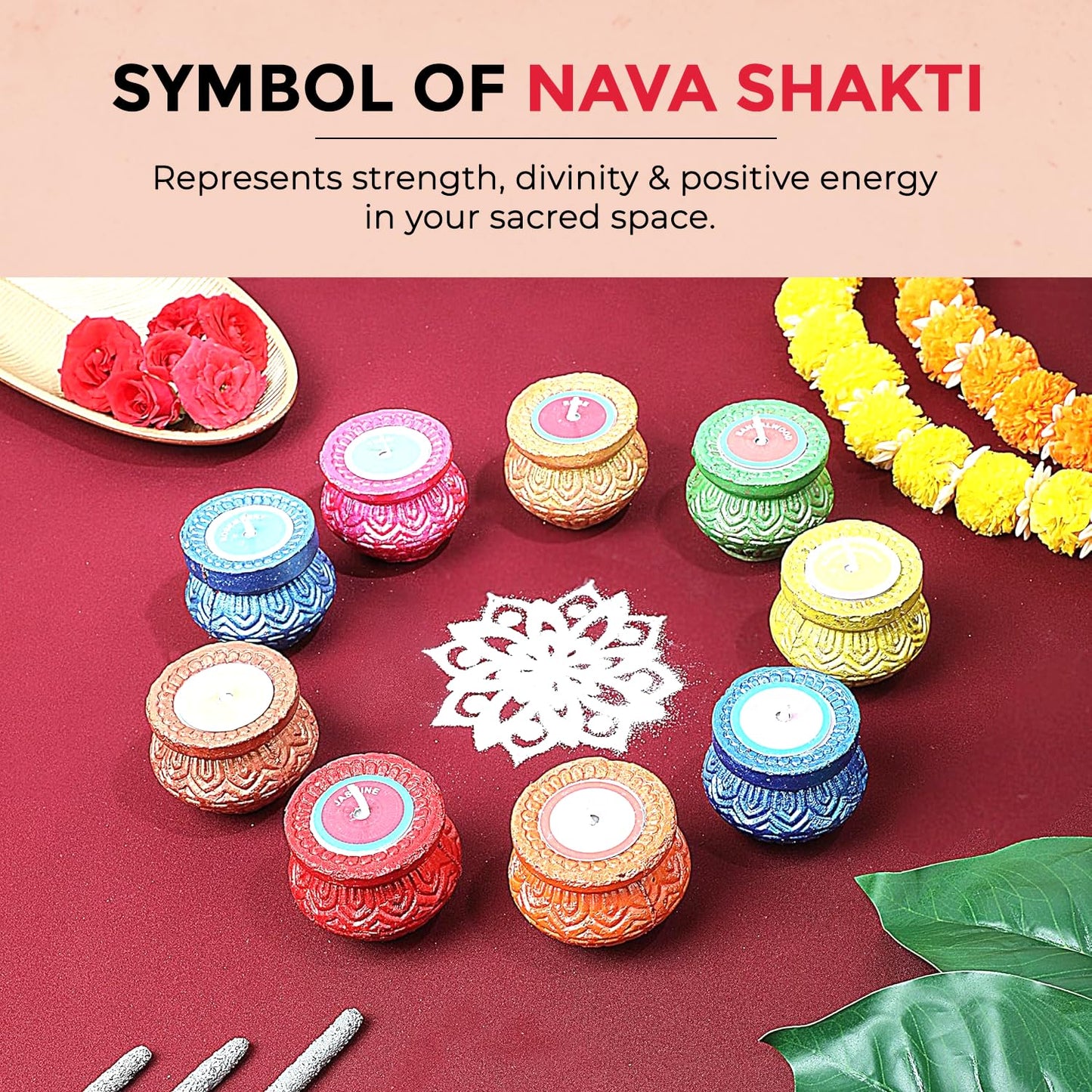 Welburn Veda&Co® Scented Decorative Matki Diya Pack of 9 for Diwali Decoration & Puja | Upto 1.30hr Burning Time | Hand Painted Terracotta Clay Diya for Home Décor & Festive Gifting