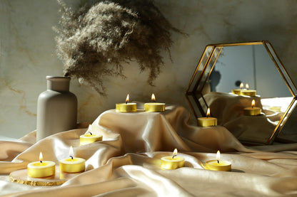Ghee Tealight Candles, Gold Cup (Pack of 25)