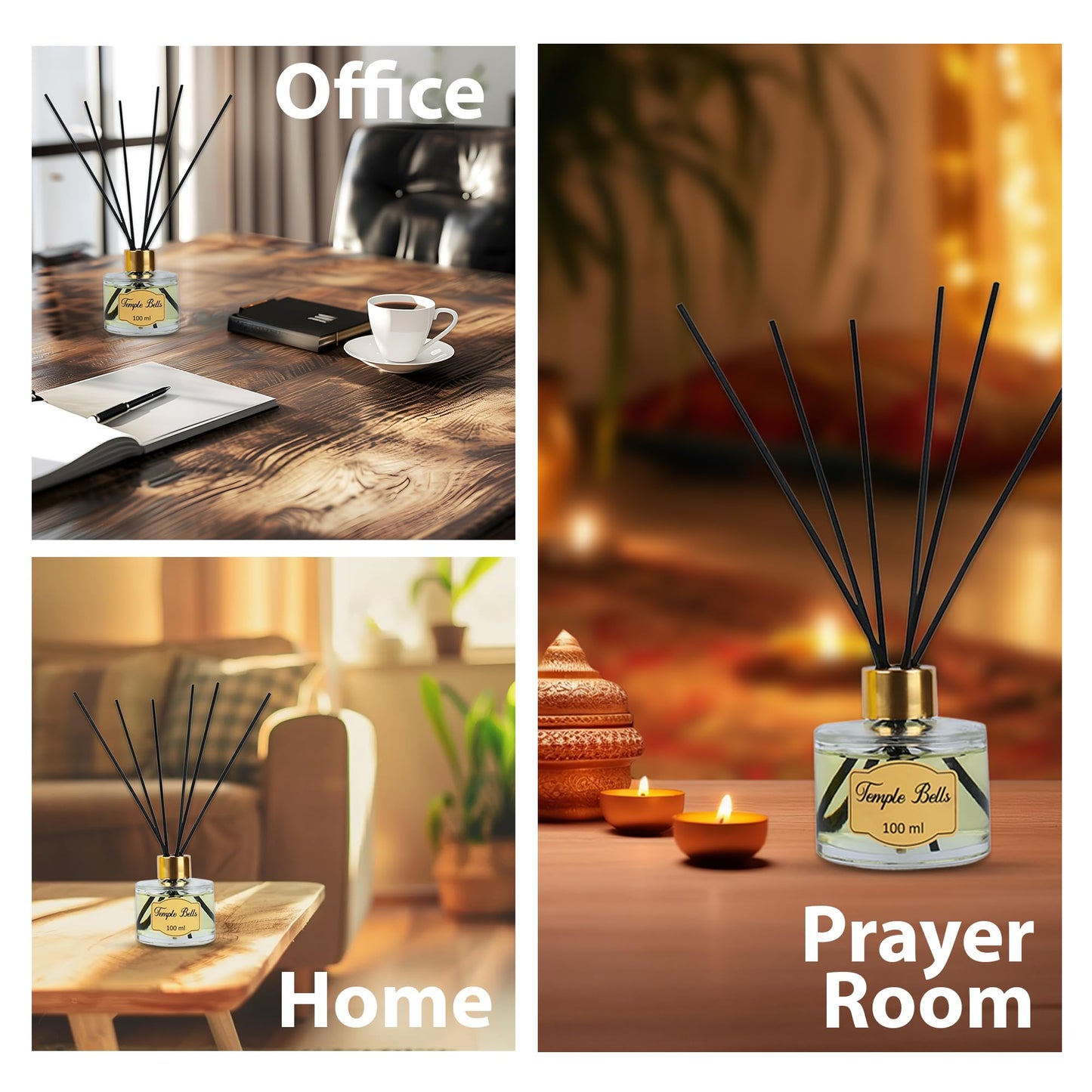 Welburn Veda&Co® Nagchampa Scented Reed Diffuser – 100ml | Includes 6 Free Reeds | Ready-to-Use Oil Blend | Fragrance That Inspires Positivity | Home & Office Décor