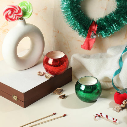 Welburn Veda&Co® Colored Crackle Jar Candles – Pack of 2 | 12-Hour Burn | Scented Candles for Home, Office & Gifts | Perfect for Couples, Husband & Wife