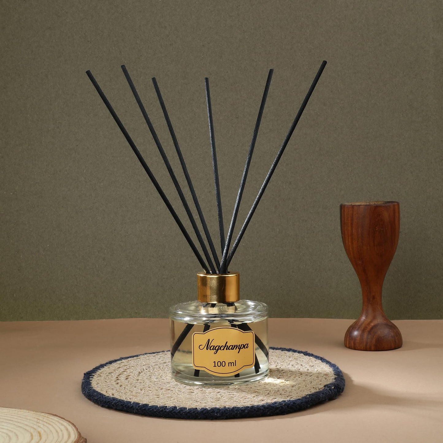 Welburn Veda&Co® Nagchampa Scented Reed Diffuser – 100ml | Includes 6 Free Reeds | Ready-to-Use Oil Blend | Fragrance That Inspires Positivity | Home & Office Décor