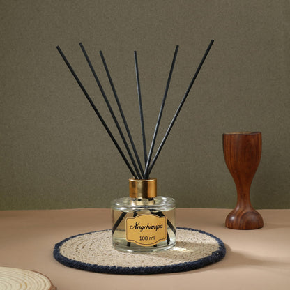 Welburn Veda&Co® Nagchampa Scented Reed Diffuser – 100ml | Includes 6 Free Reeds | Ready-to-Use Oil Blend | Fragrance That Inspires Positivity | Home & Office Décor