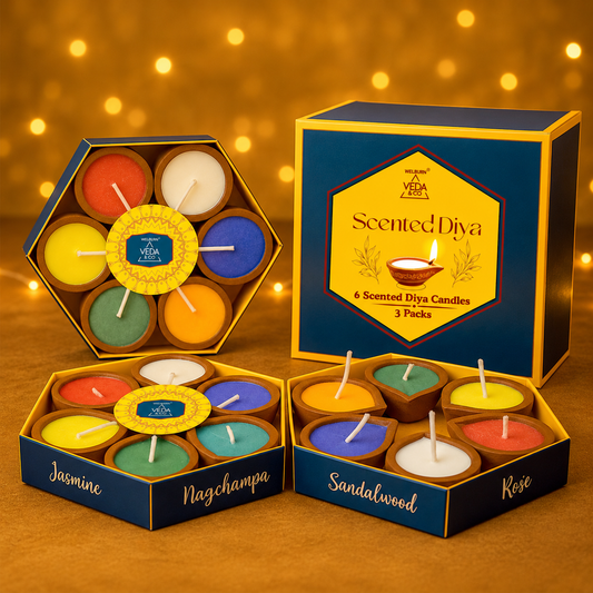 Diwali Diya for Pooja, Multicolored (18 Pieces)