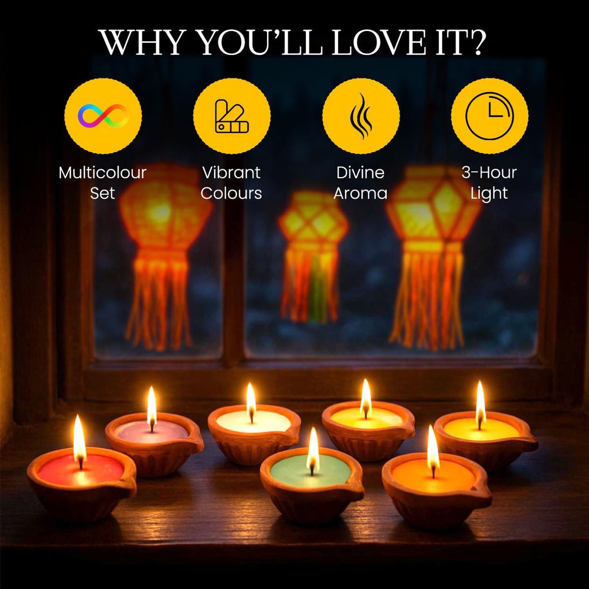 Diwali Diya for Pooja, Multicolored (18 Pieces)
