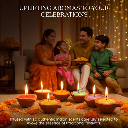 Diwali Diya for Pooja, Multicolored (18 Pieces)