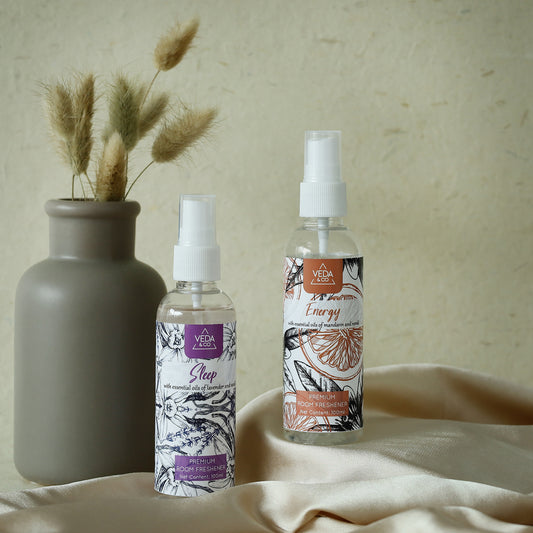 Aromatherapy Room Freshener - Combo Pack of 2 (100ml each) | Induces Energy & Sleep | Long Lasting Air Freshener for Home, Office & Other Occasions
