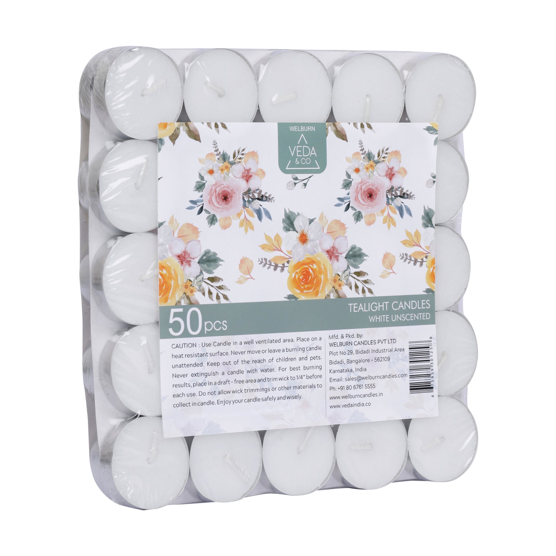 white wax tealight candle single piece