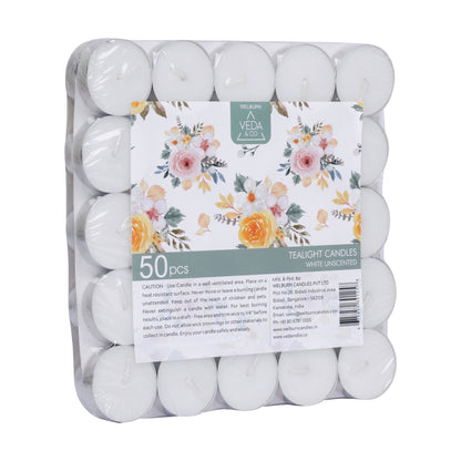 white wax tealight candle single piece