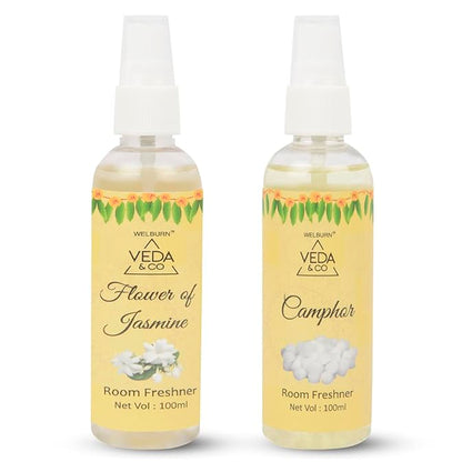 Camphor and jasmine puja room freshener fragrance close-up shot