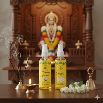 Camphor & Jasmine aqua-based puja spray display shot