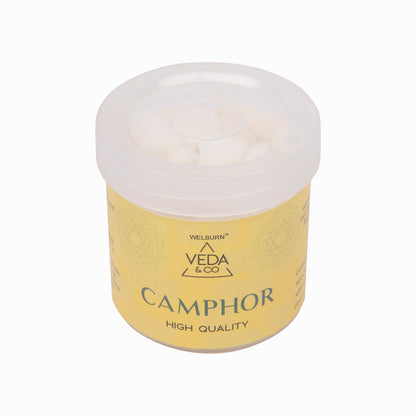 Welburn Veda&Co™ Pure Camphor - 200 Pieces, Camphor Tablets for Pooja, Meditation, Spirituality & Other Religious Rituals, Refreshing Fragrance, No Chemicals, Toxin Free