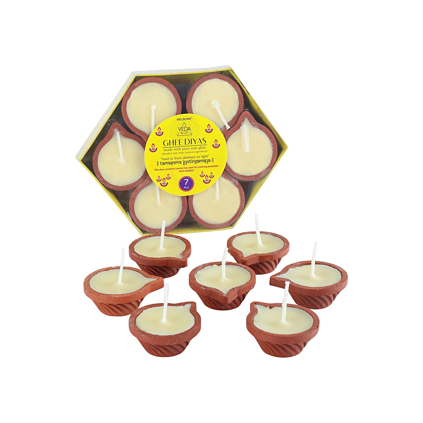 cow ghee diya with up to 3 hours long burning time