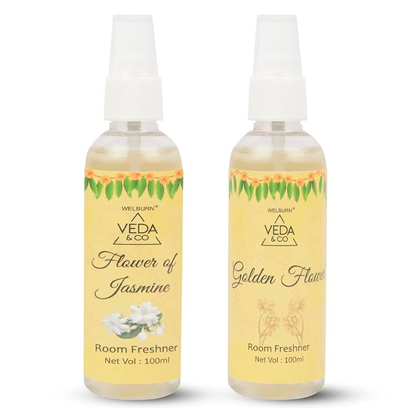 Golden flower puja fragrance spray lifestyle setting
